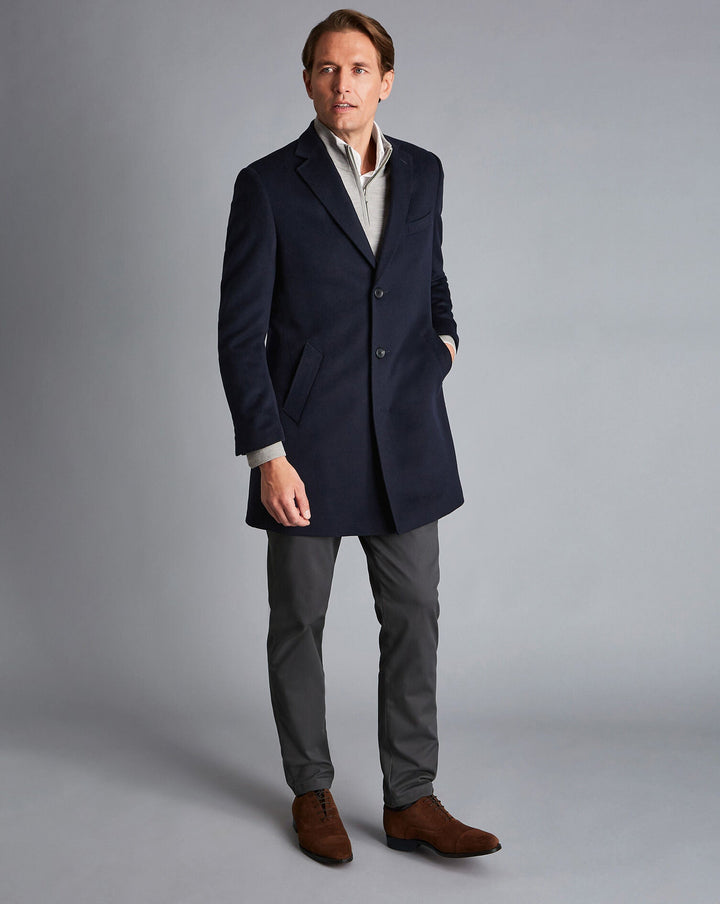 Navy Pure Wool Overcoat