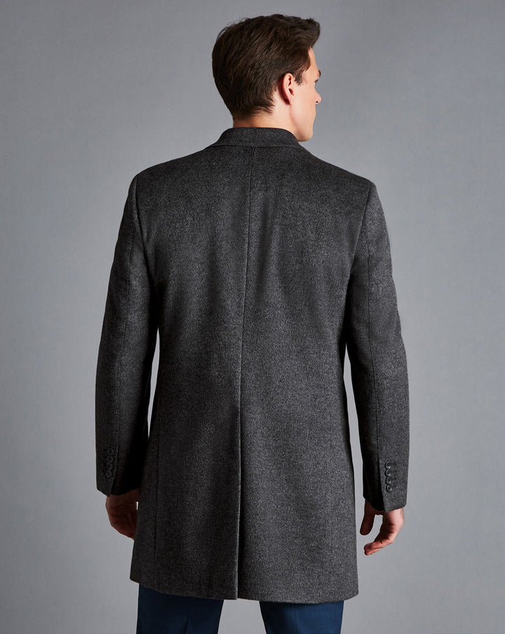 Charles Tyrwhitt Dark Grey Pure Wool Overcoat