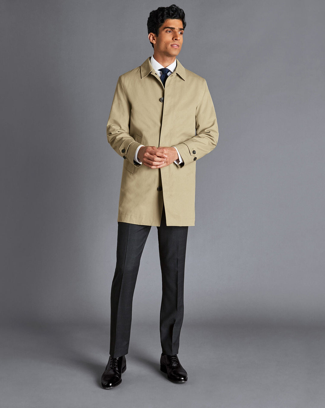 Limestone Classic Showerproof Cotton Raincoat