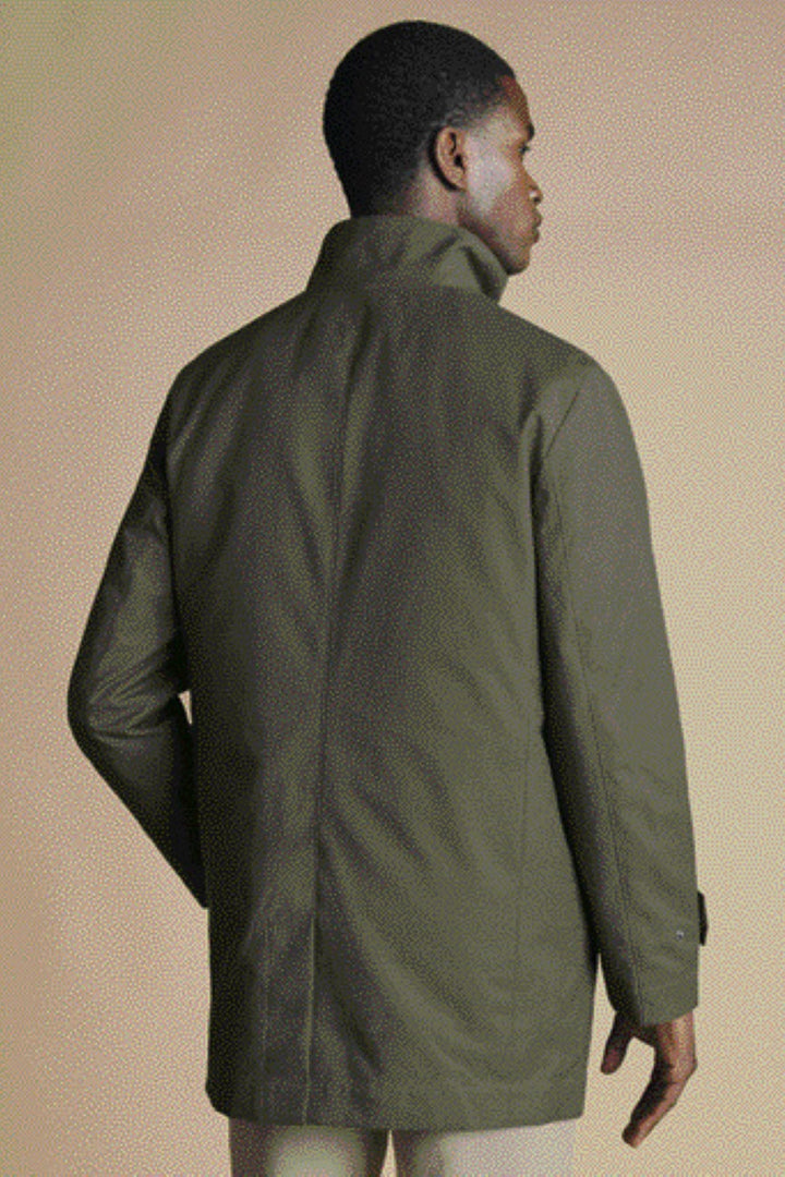 Olive Green 3 In 1 Rain Mac With Detachable Gilet
