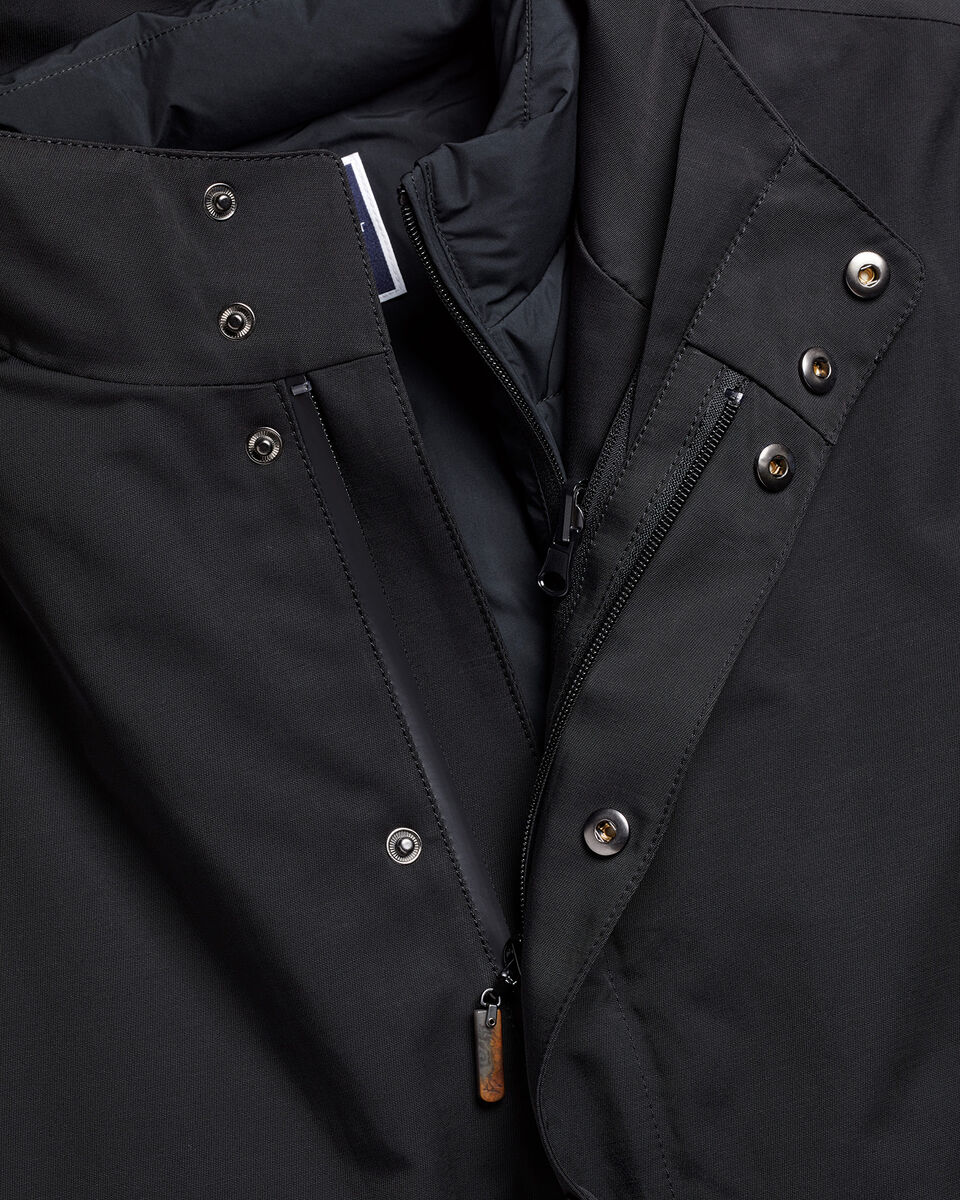 Black 3 In 1 Rain Mac With Detachable Gilet