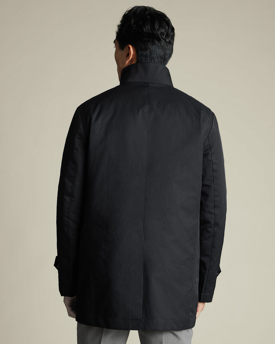 Black 3 In 1 Rain Mac With Detachable Gilet
