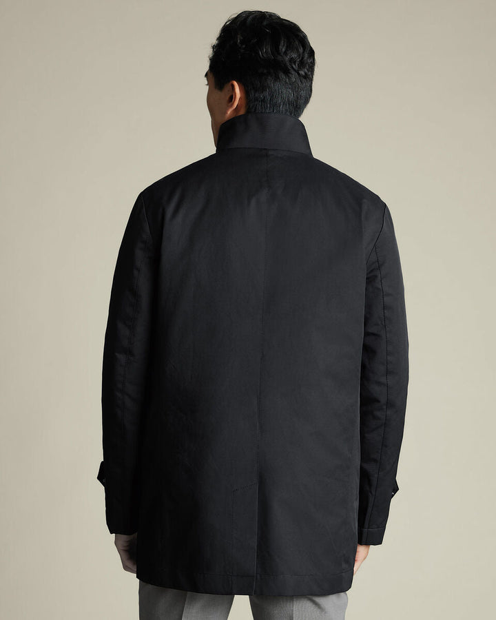 Black 3 In 1 Rain Mac With Detachable Gilet