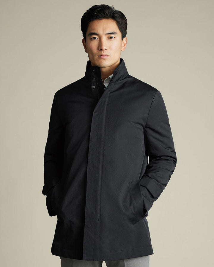 Black 3 In 1 Rain Mac With Detachable Gilet