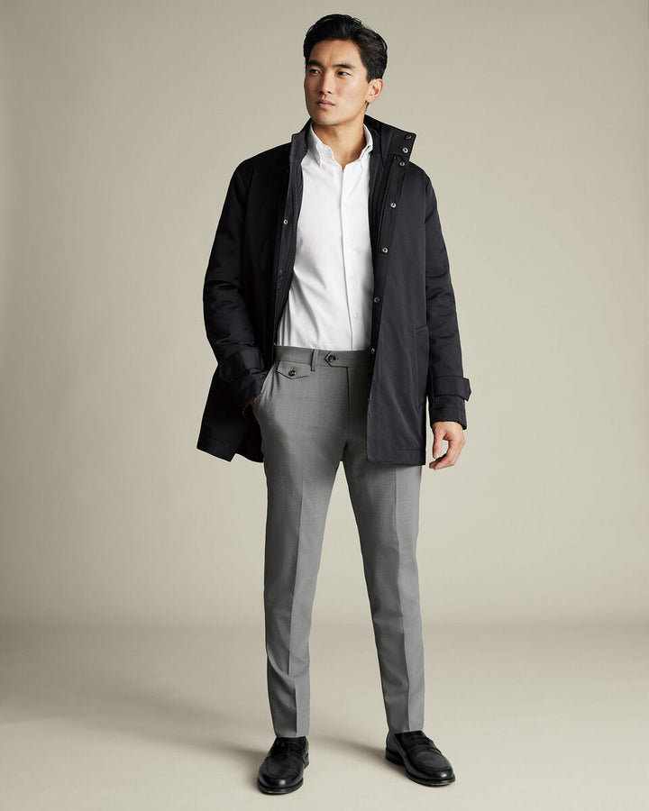 Black 3 In 1 Rain Mac With Detachable Gilet