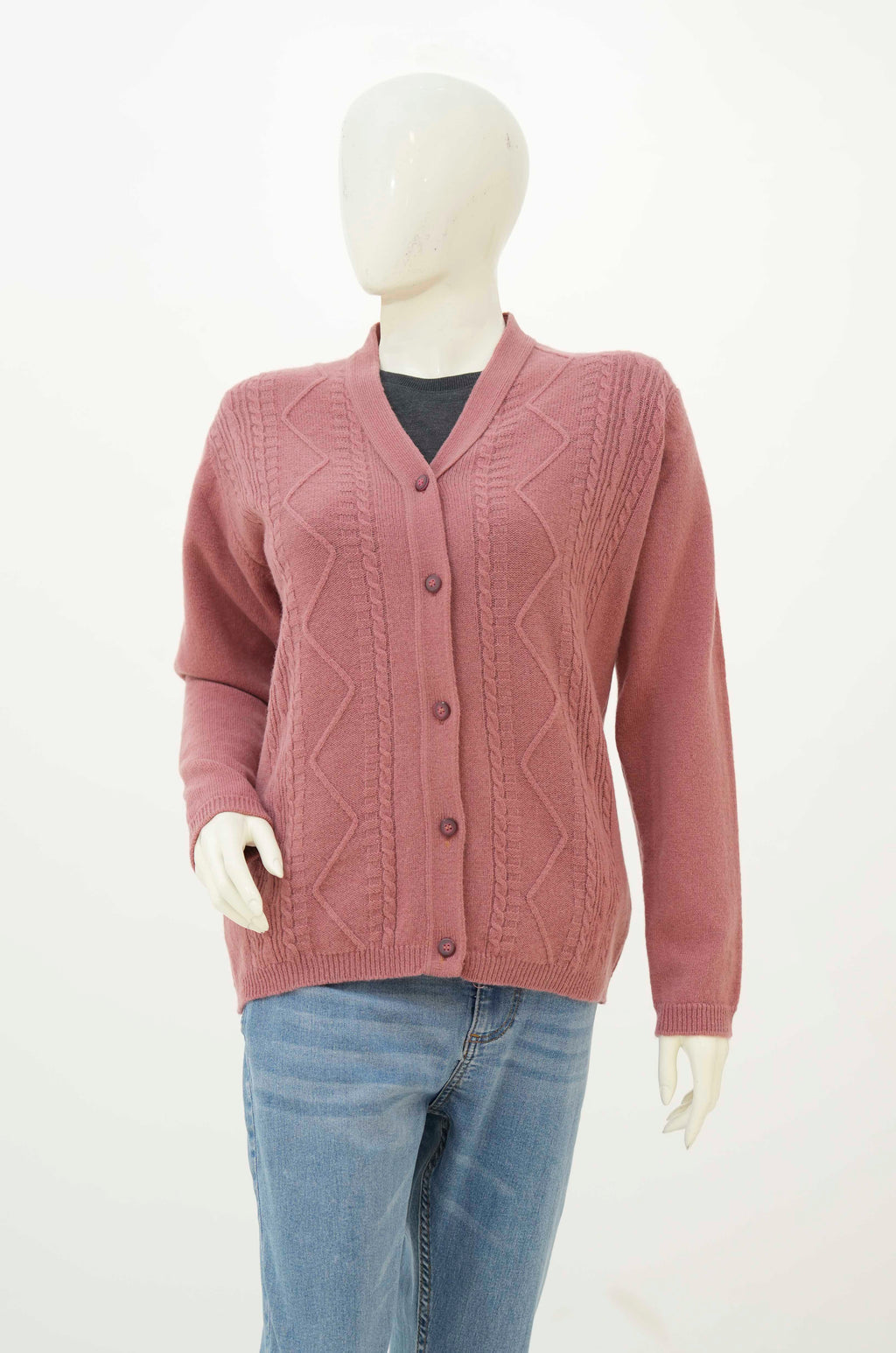 Oxford Ladies L/S Cardigan L-990 (Maroon)