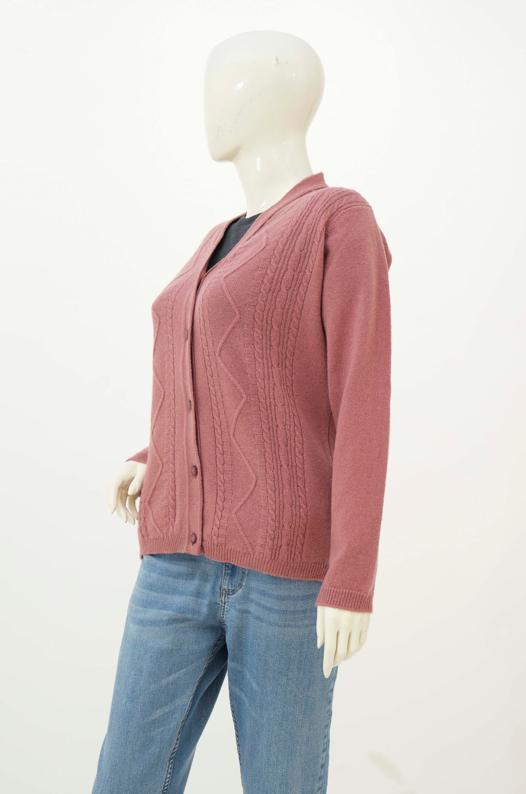 Oxford Ladies L/S Cardigan L-990 (Maroon)