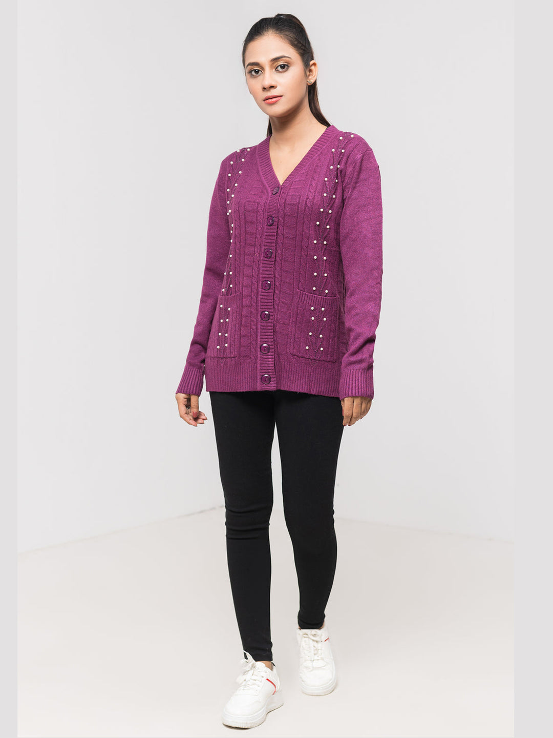 Oxford Ladies F/S Cardigan J-418