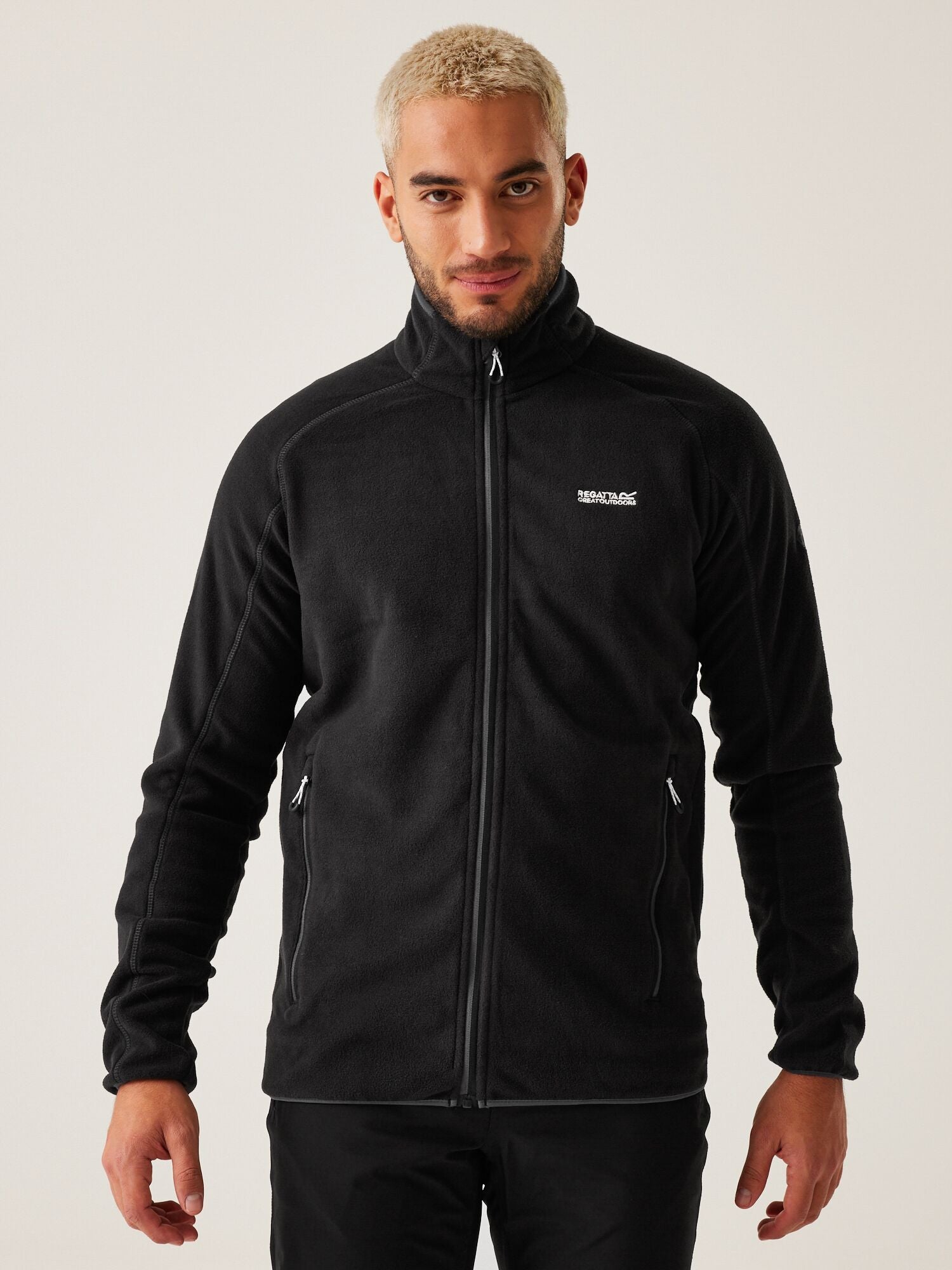 Regatta Mens L S Fleece Zipper RMA502 Black