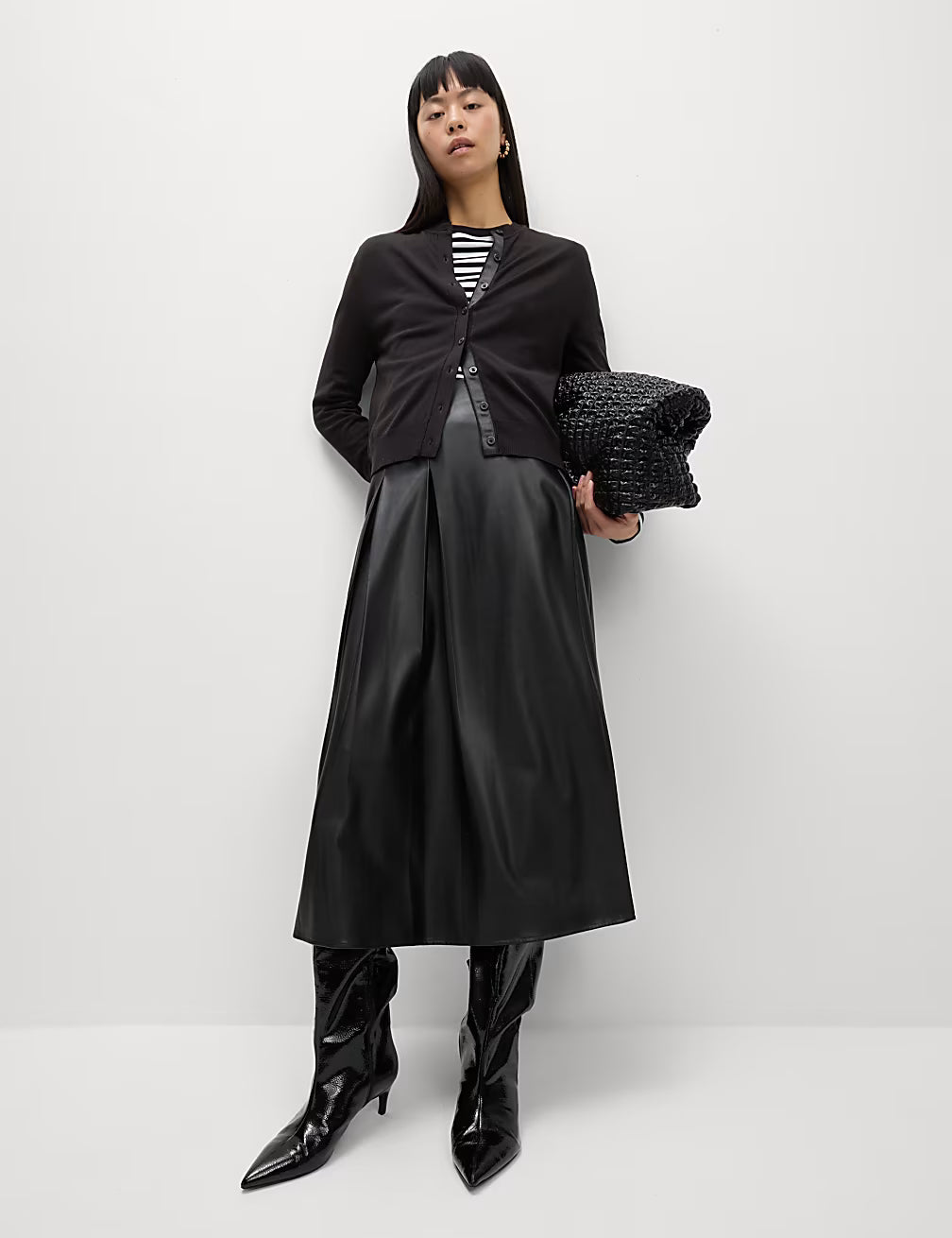 M&S Ladies L/S Cardigan T38/5113 (Black)