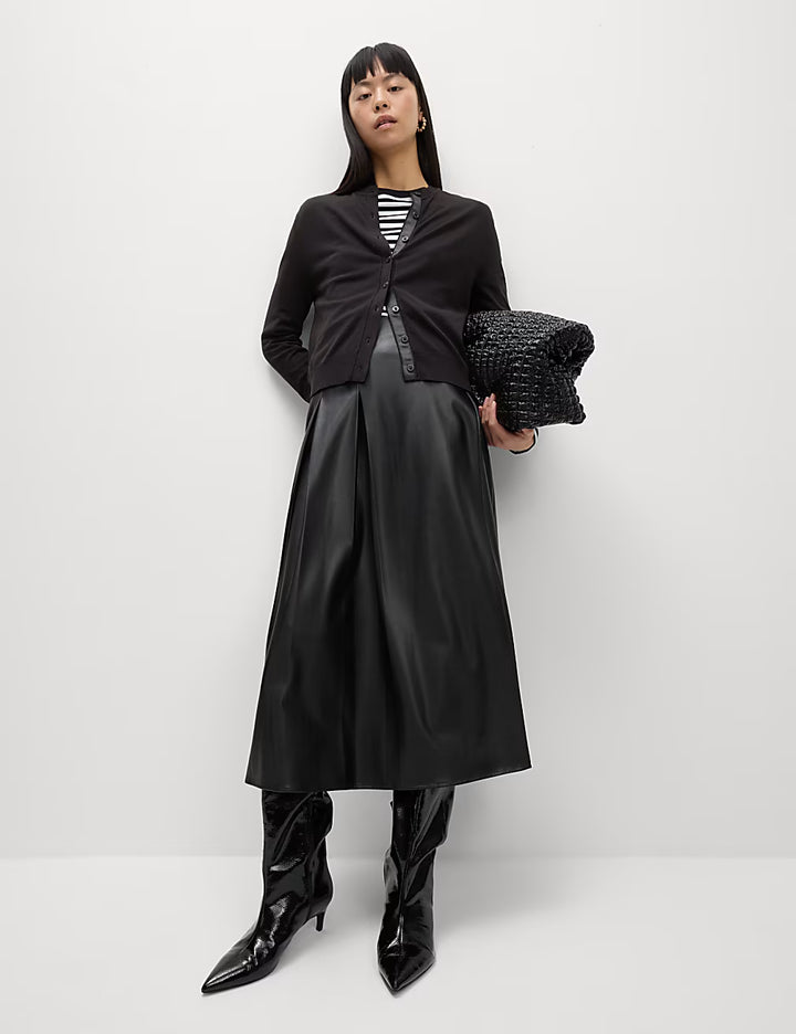 M&S Ladies L/S Cardigan T38/5113 (Black)