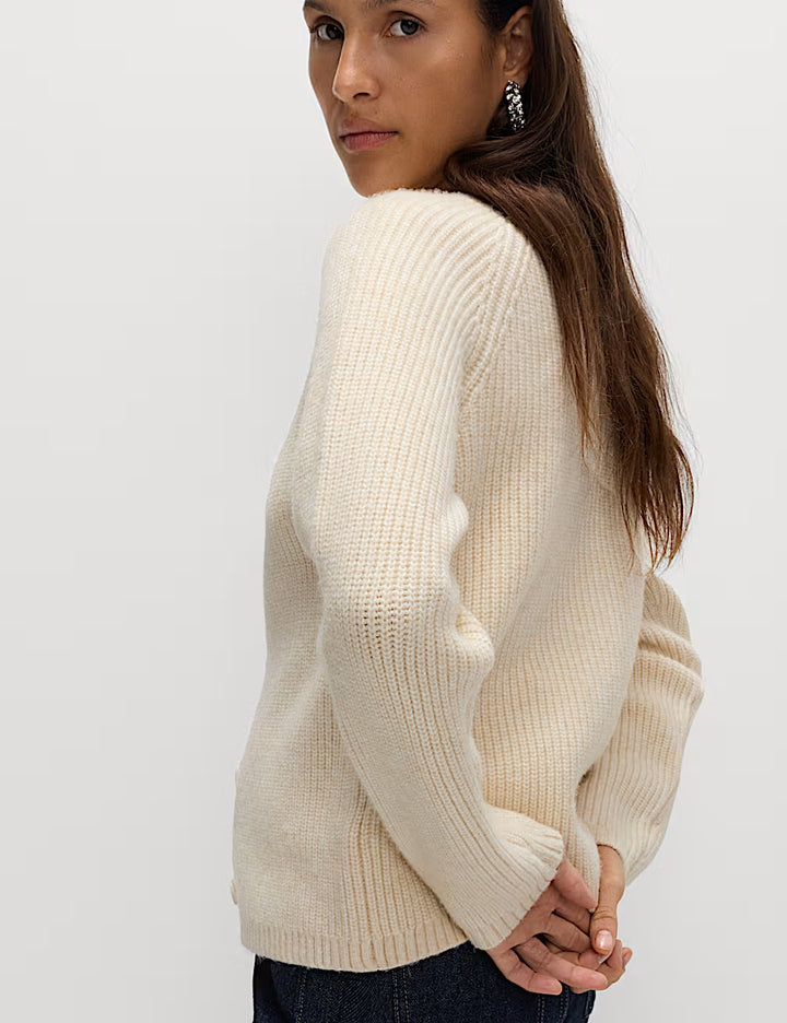 M&S Ladies L/S Cardigan T38/9047A (Cream)