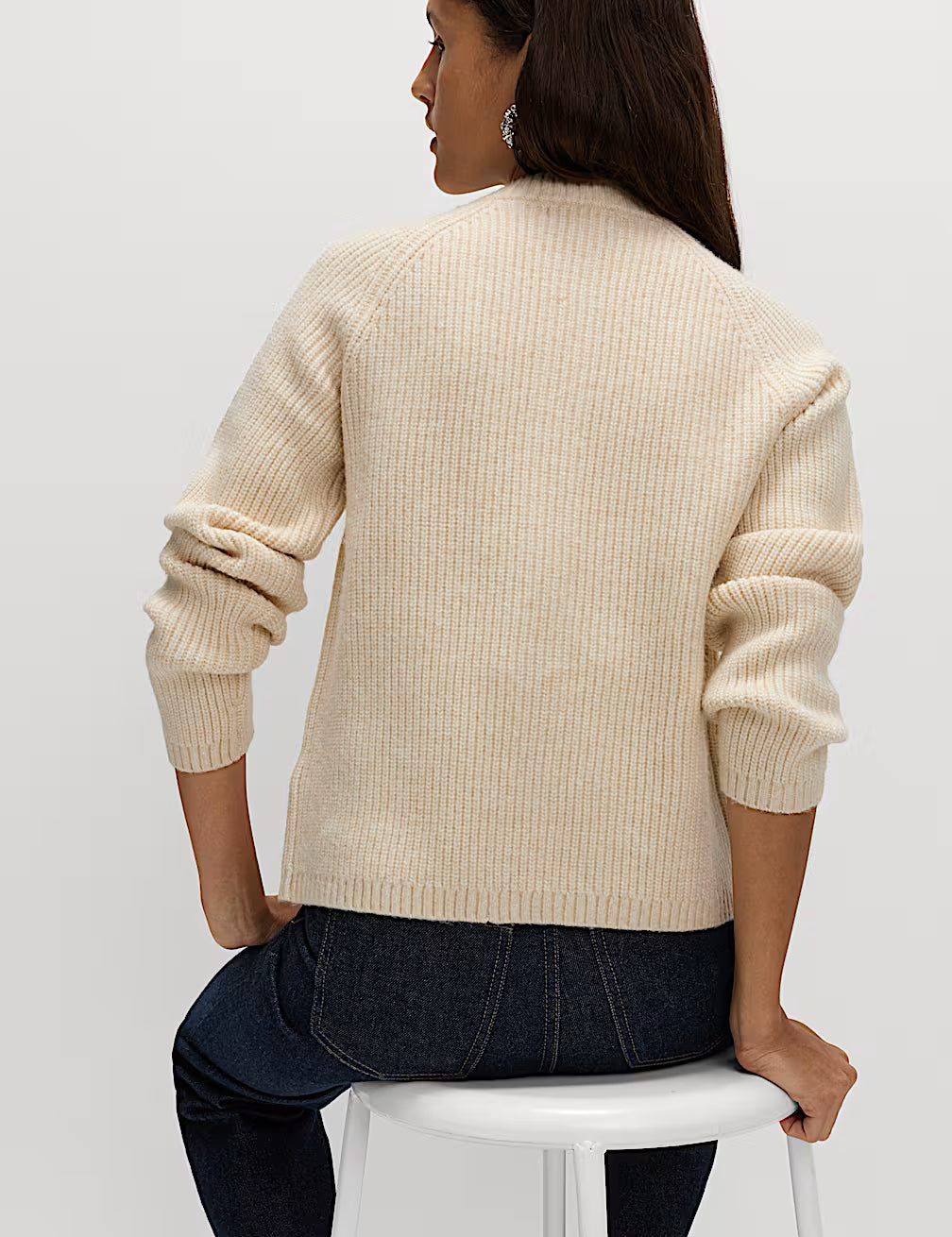 M&S Ladies L/S Cardigan T38/9047A (Cream)