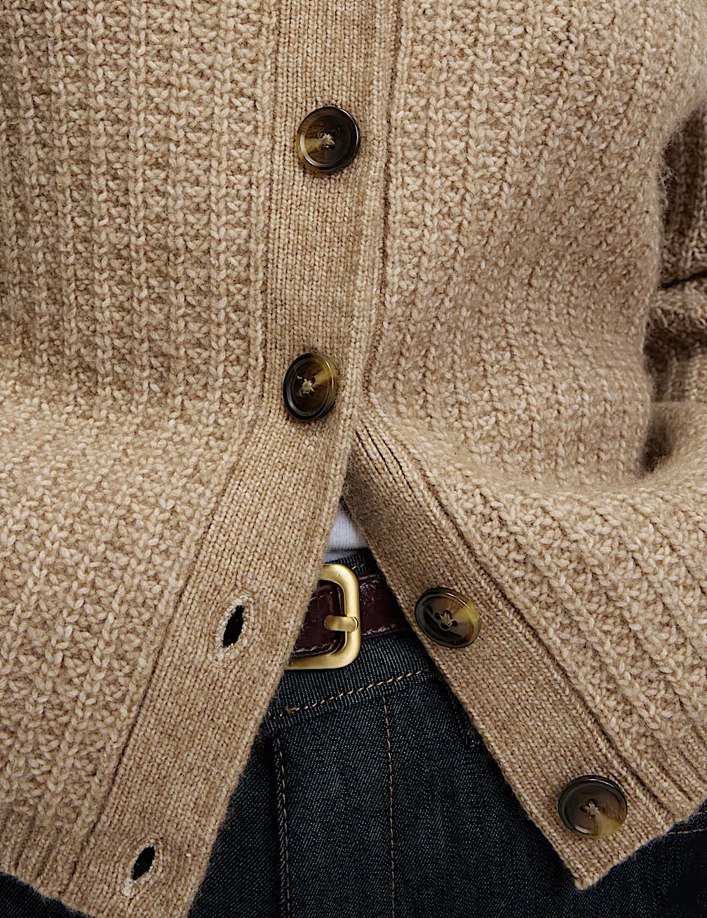 M&S Ladies L/S Cardigan T38/9047 (Natural)