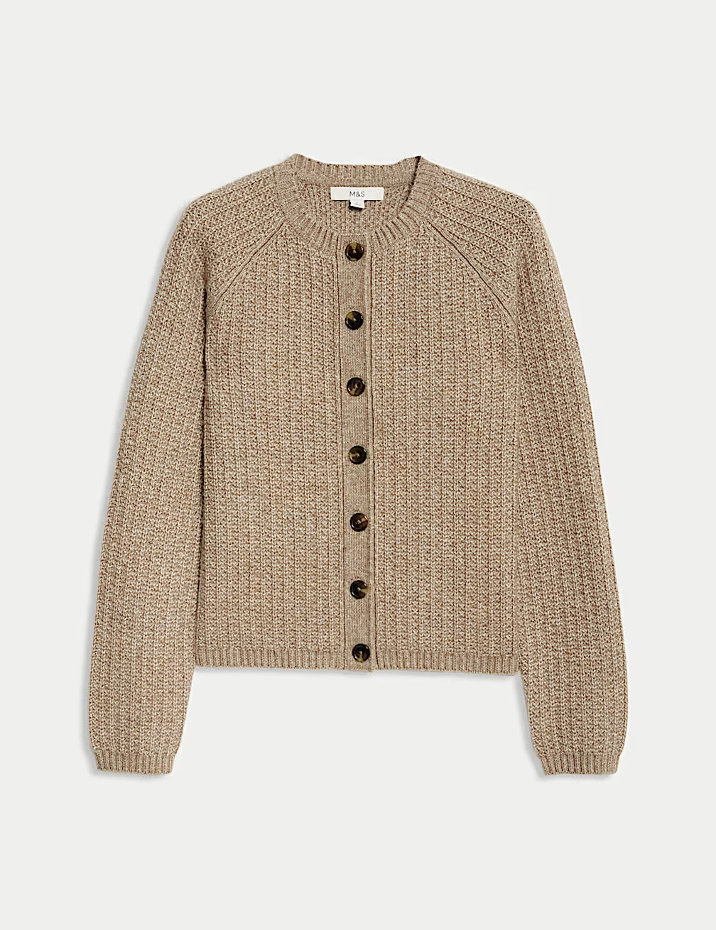 M&S Ladies L/S Cardigan T38/9047 (Natural)