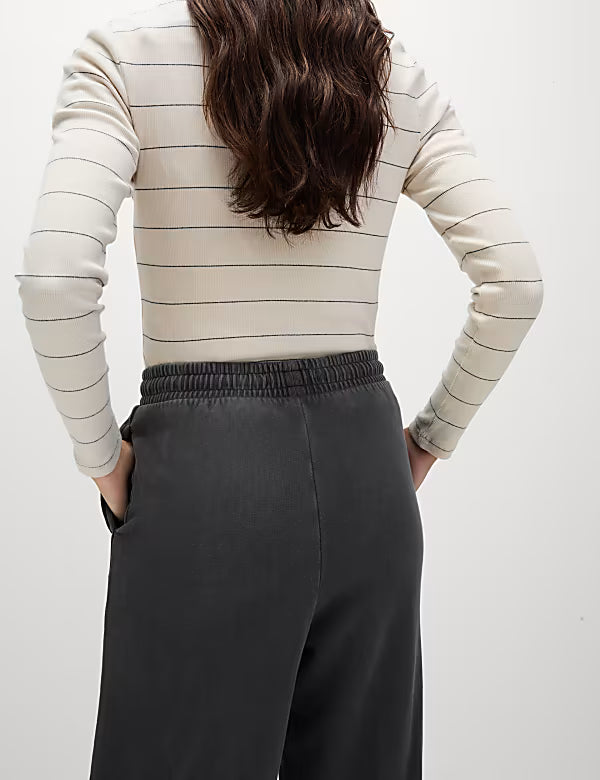 M&S Ladies Cotton Fleece Trouser (Long) T57/5683 (Charcoal)