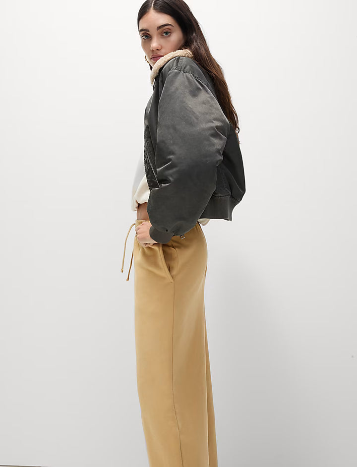 M&S Ladies Cotton Fleece Trouser (Long) T57/5683 (Tan)