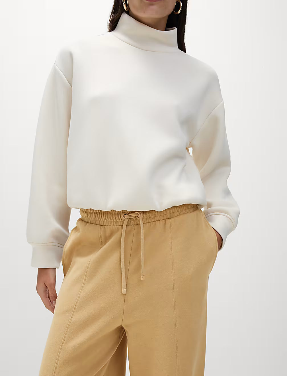 M&S Ladies Cotton Fleece Trouser (Long) T57/5683 (Tan)