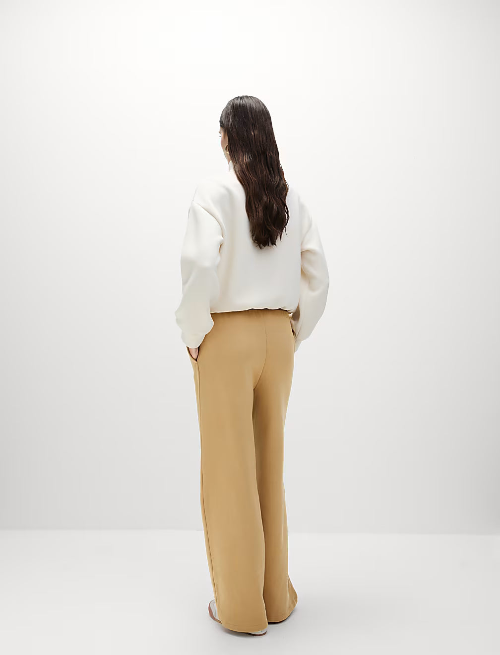 M&S Ladies Cotton Fleece Trouser (Long) T57/5683 (Tan)