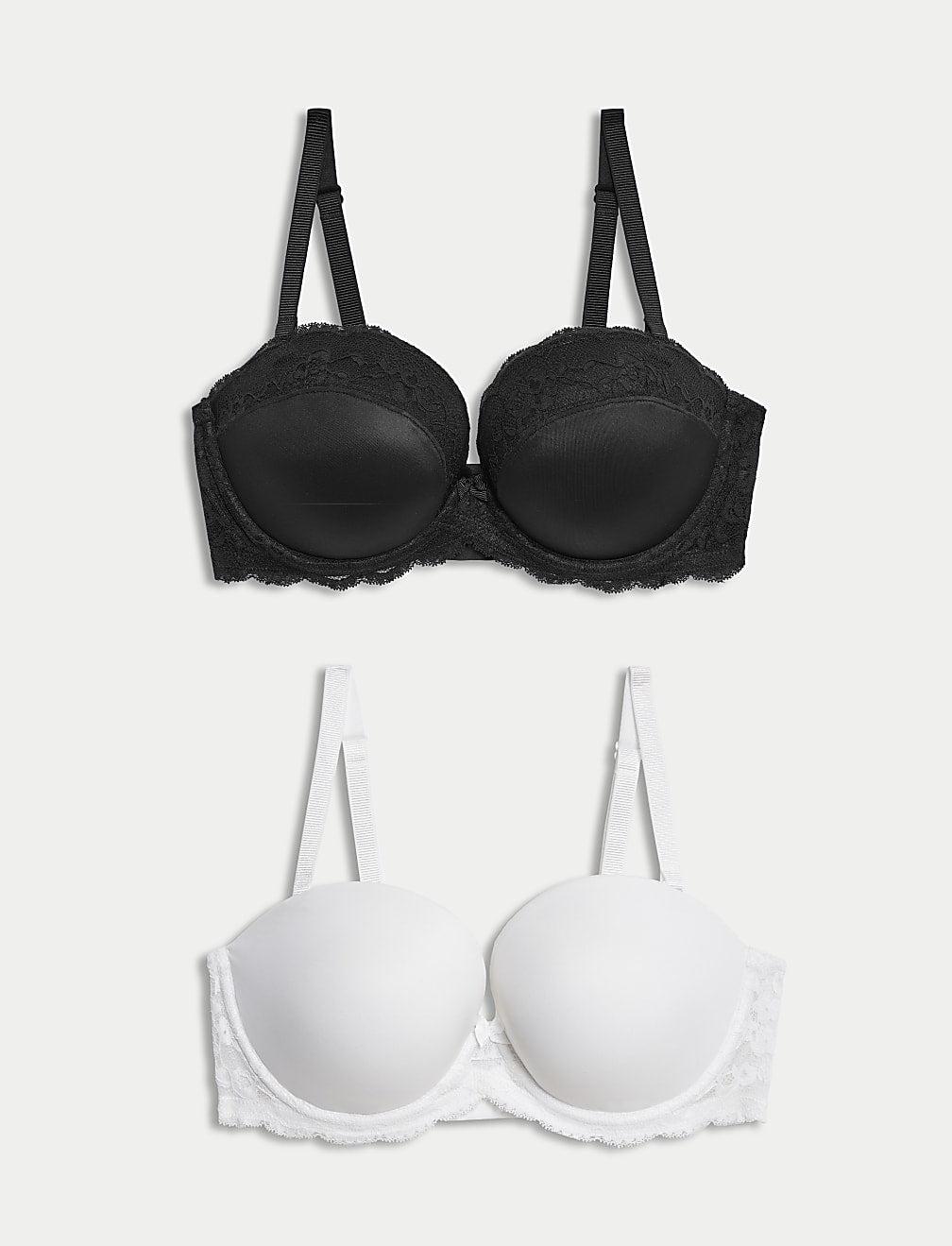 M&S 2 Pack U/W Strapless Push Up Plunge Bra T33/2732