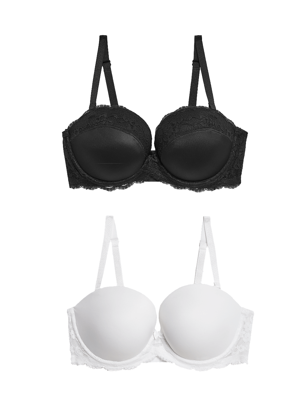 M&S 2 Pack U/W Strapless Push Up Plunge Bra T33/2732