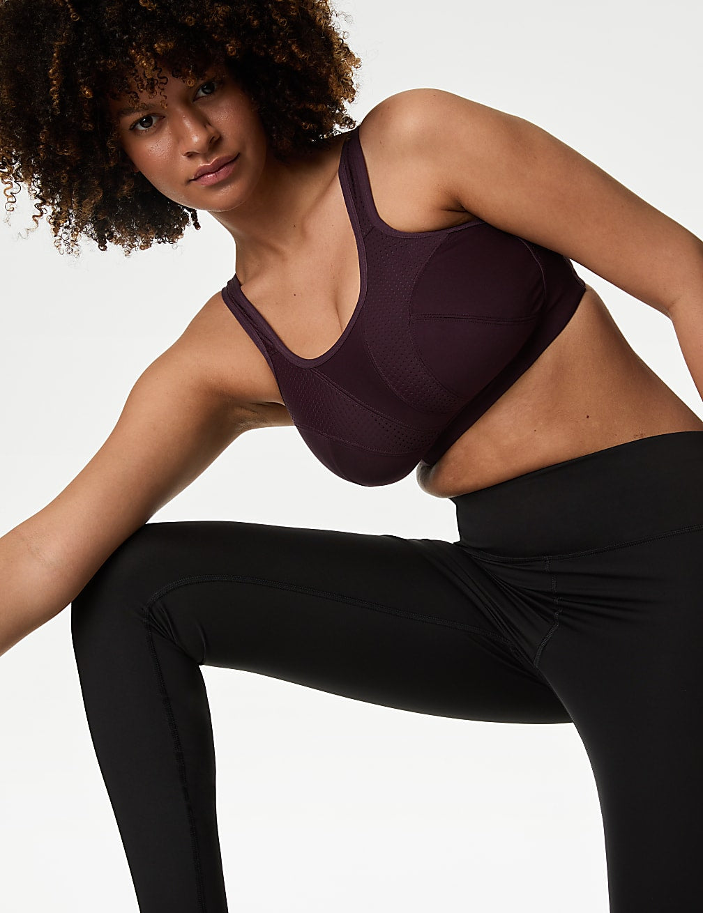 M&S 2 Pack Good Move High Impect Sports Bra T33/6355F (Dark Purple)