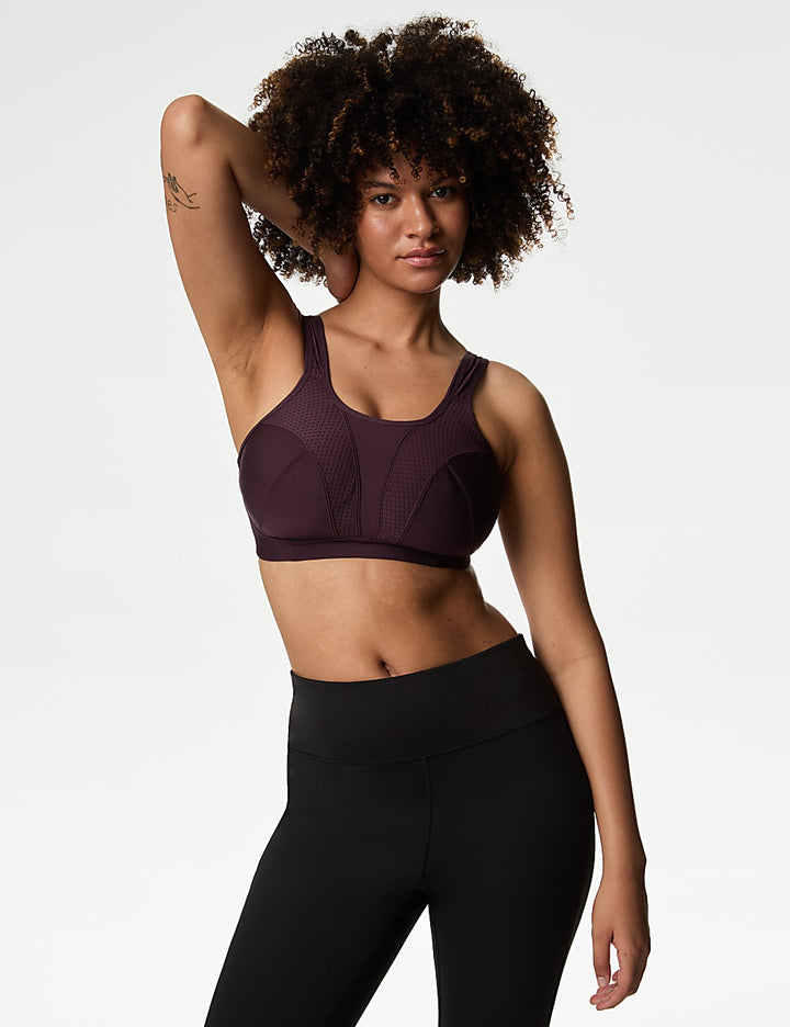 M&S 2 Pack Good Move High Impect Sports Bra T33/6355F (Dark Purple)
