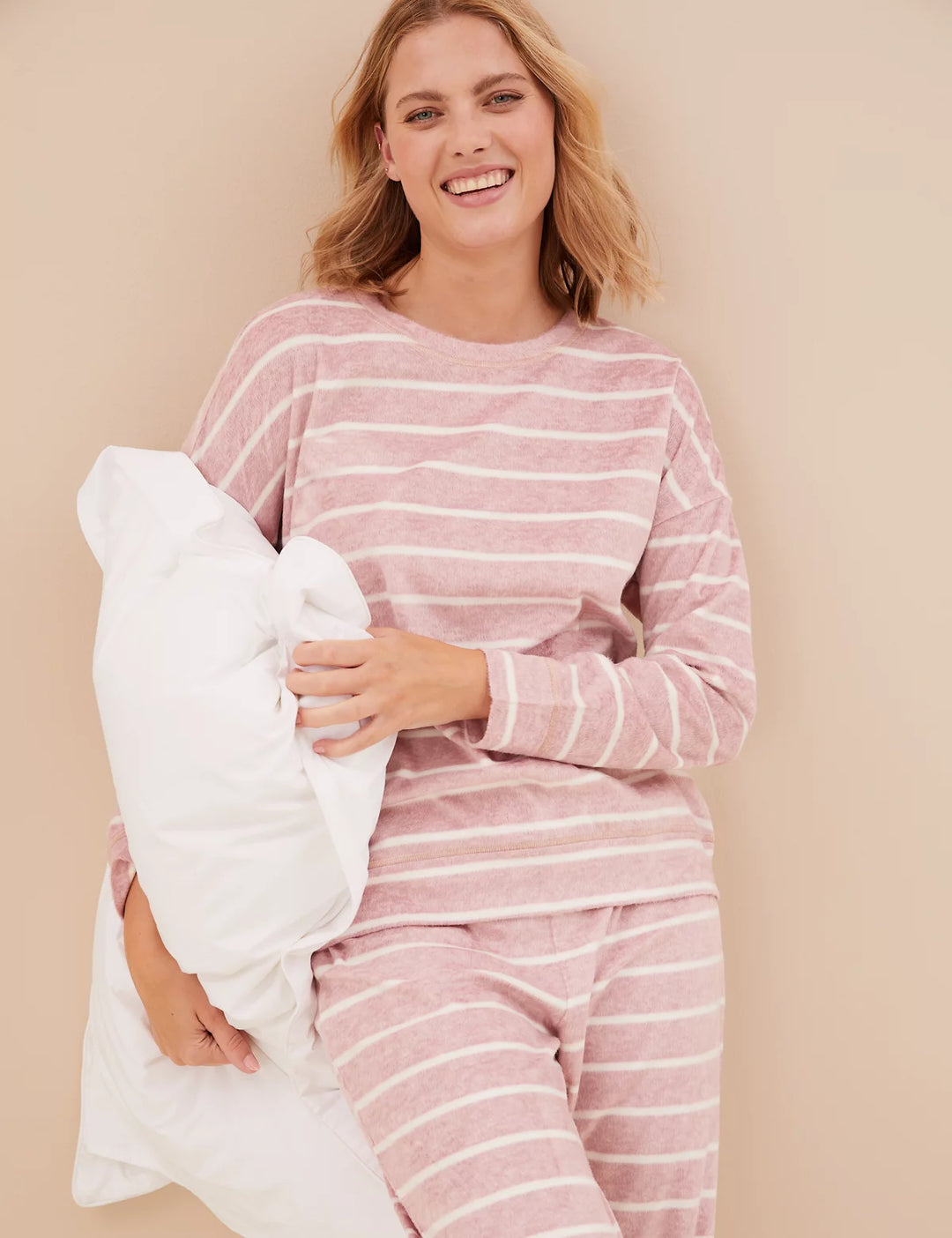 M S Ladies Fleece 2 Pack Night Suit T37 4493F