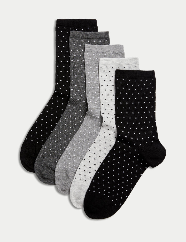 M&S Ladies 5 Pack Sumptuously Soft Ankle Socks T60/9737