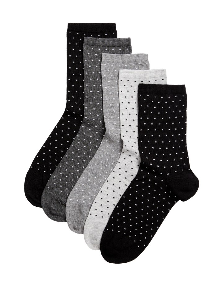 M&S Ladies 5 Pack Sumptuously Soft Ankle Socks T60/9737