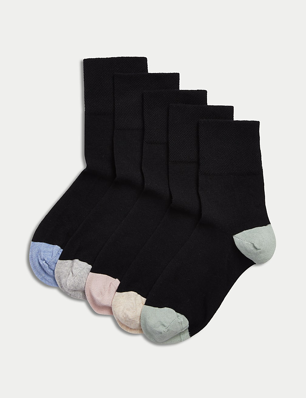 M&S Ladies 5 Pack Soft Top Ankle Socks T60/9893