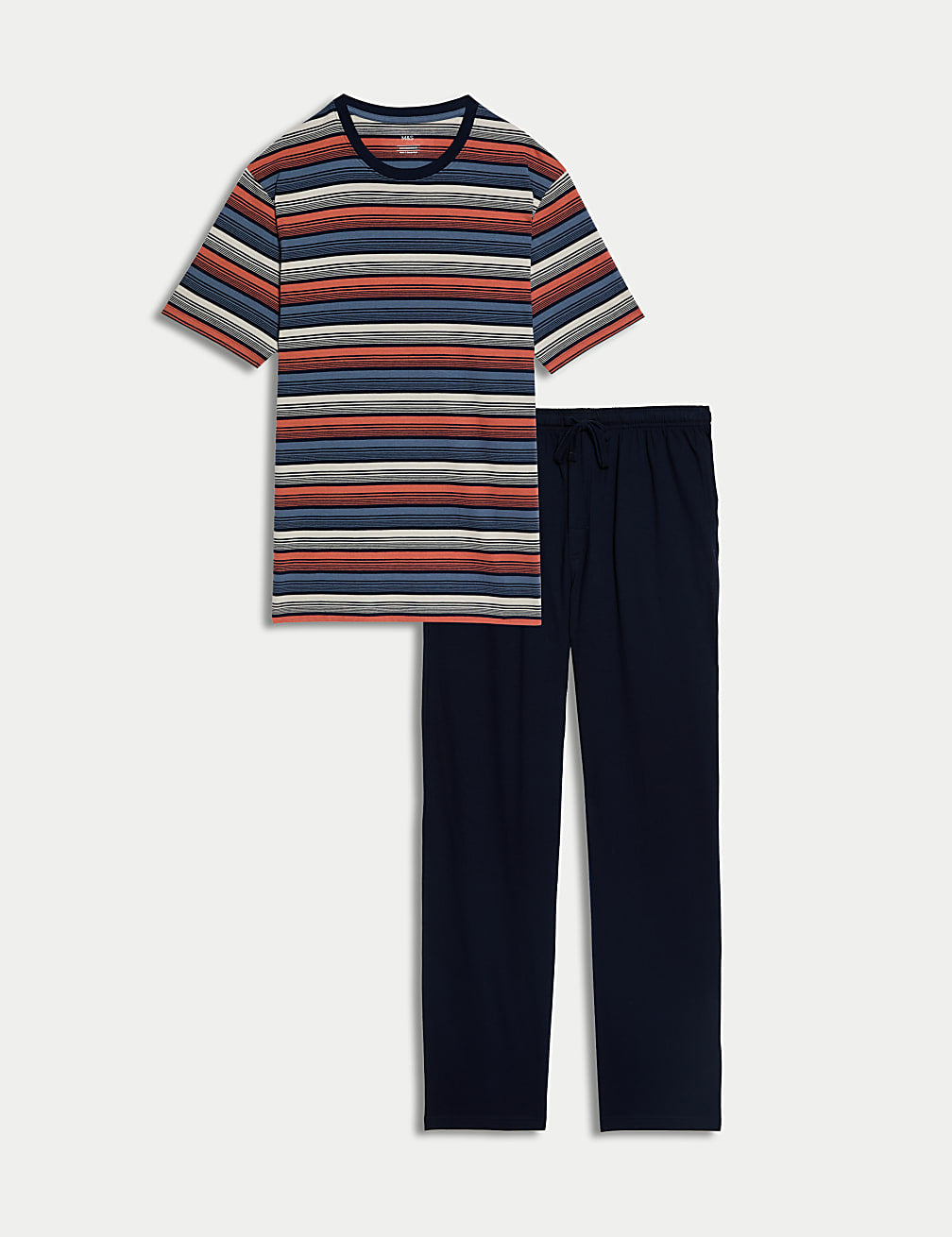 M&S Men S/S Pure Cotton T-Shirt &Pajama Set T07/0561