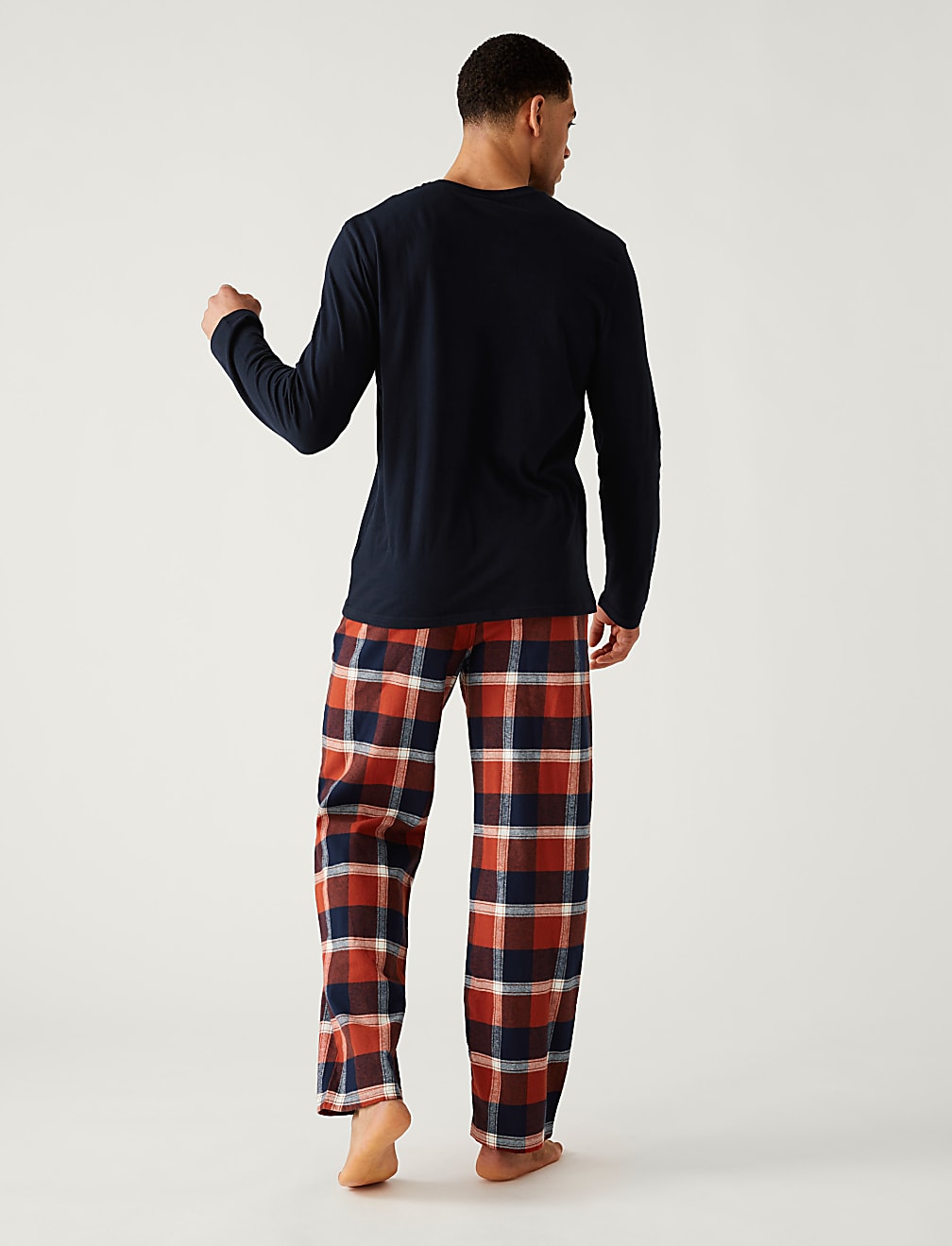 M&S Men L/S Cotton T-Shirt& Pajama Set T07/7599I