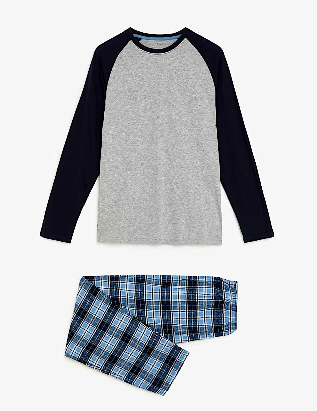 M&S Men L/S Cotton T-Shirt& Pajama Set T07/7600I