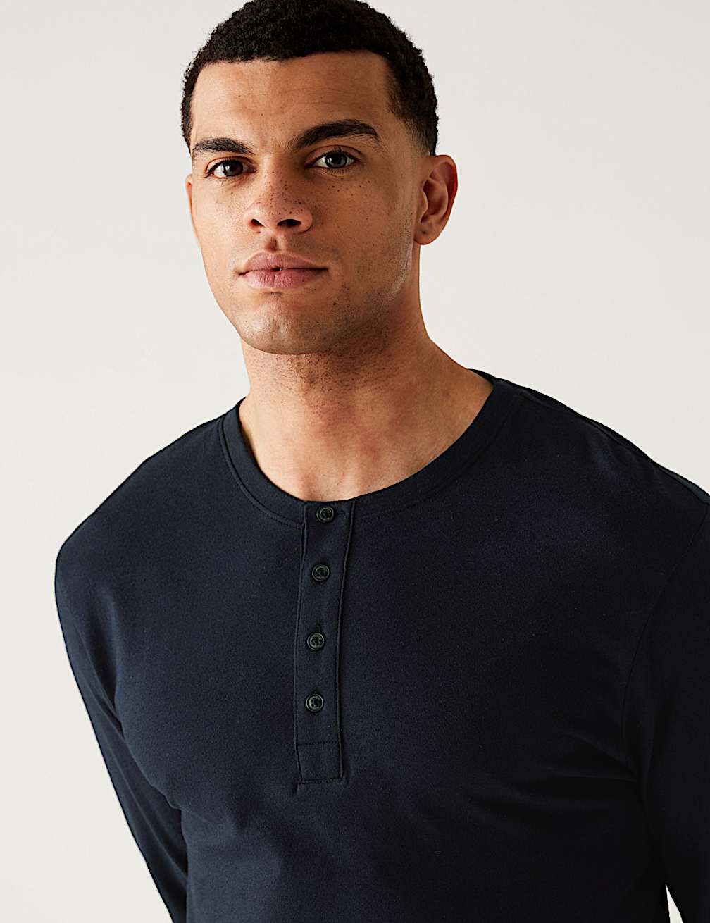 M&S Men L/S Cotton T-Shirt & Pajama Set T07/7602I