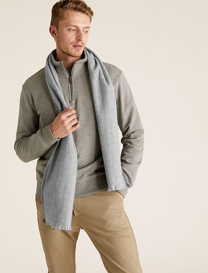 M&S Mens Merinowool Scarf T09/6106