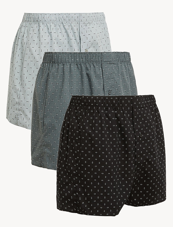 M&S Men Cool & Fresh 3Pack Woven Boxer T14/3865