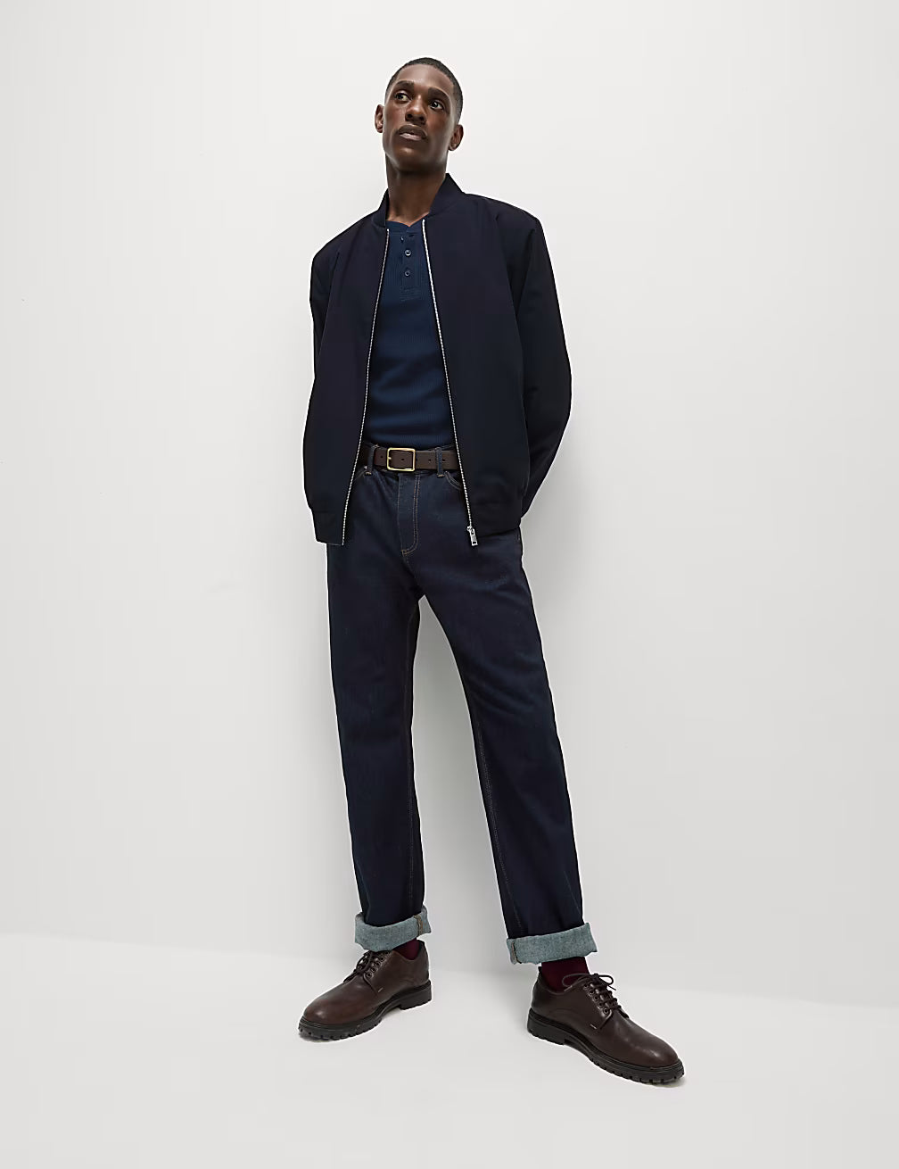 M&S Men L/S Bomber Jacket T16/5046M (Navy)