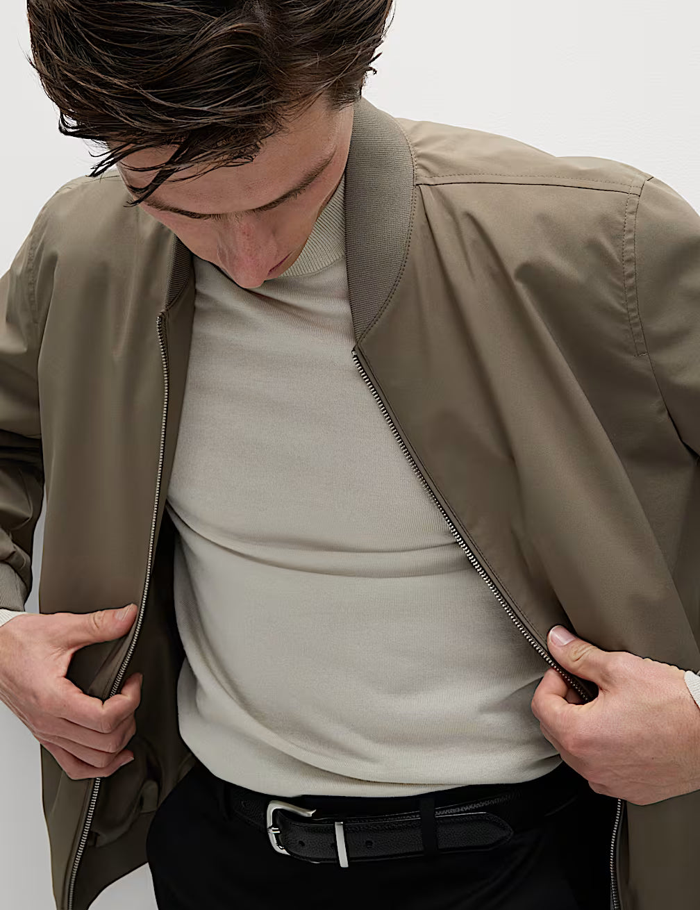 M&S Men L/S Bomber Jacket T16/5046M (Brown)