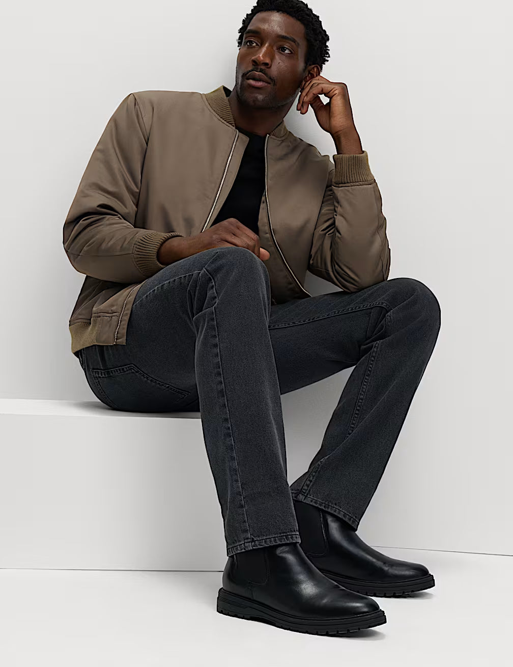 M&S Men L/S Parachute Jacket T16/5054M (Mole)