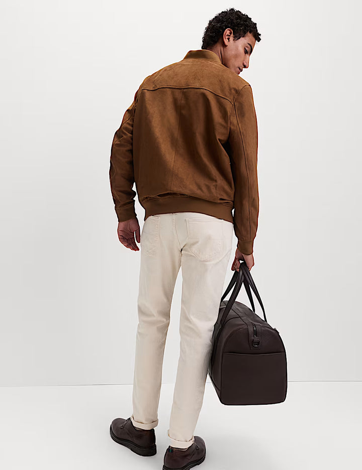 M&S Men L/S Sueded Leather Jacket T16/5074M(Camel)