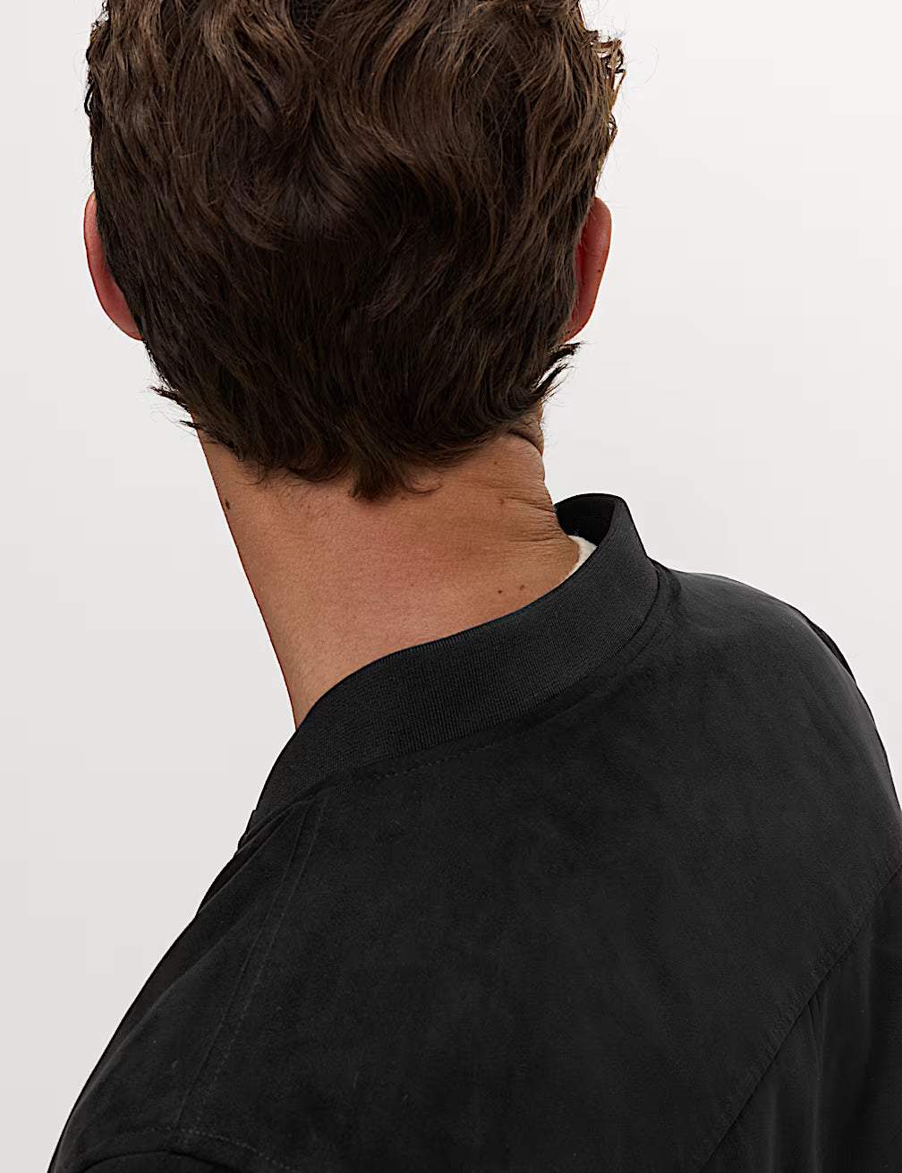 M&S Men L/S Sueded Leather Jacket T16/5074M (Black)