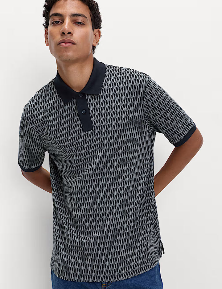 M&S Men S/S Textured Polo T28/2287M