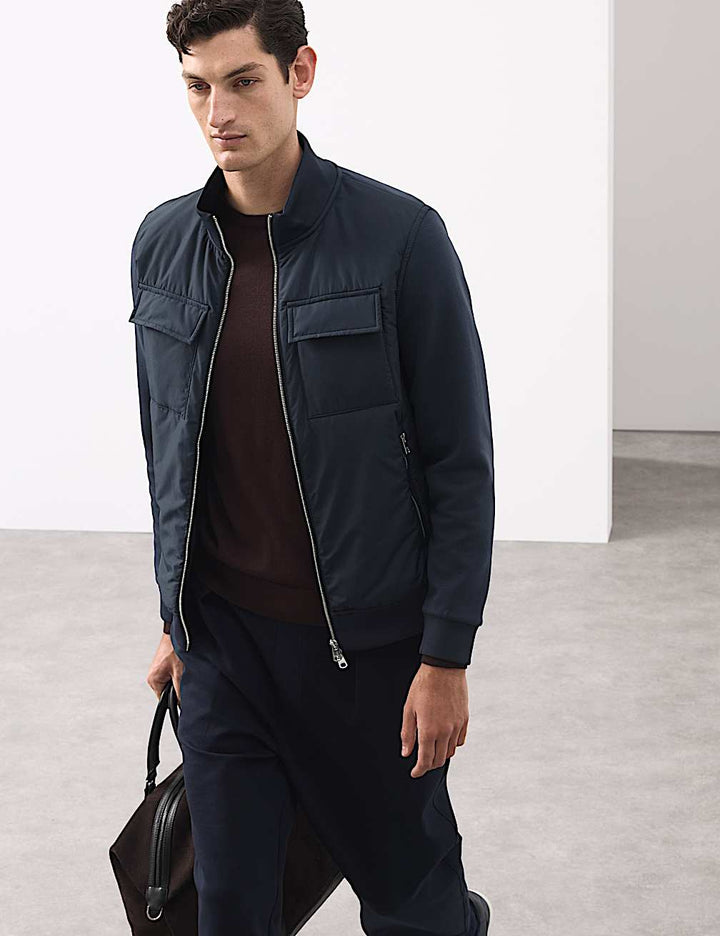 M&S Men L/S Knitted Jacket T28/4176 (Dark Navy)