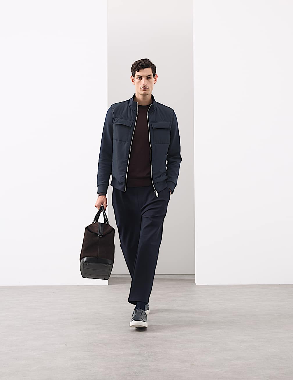 M&S Men L/S Knitted Jacket T28/4176 (Dark Navy)