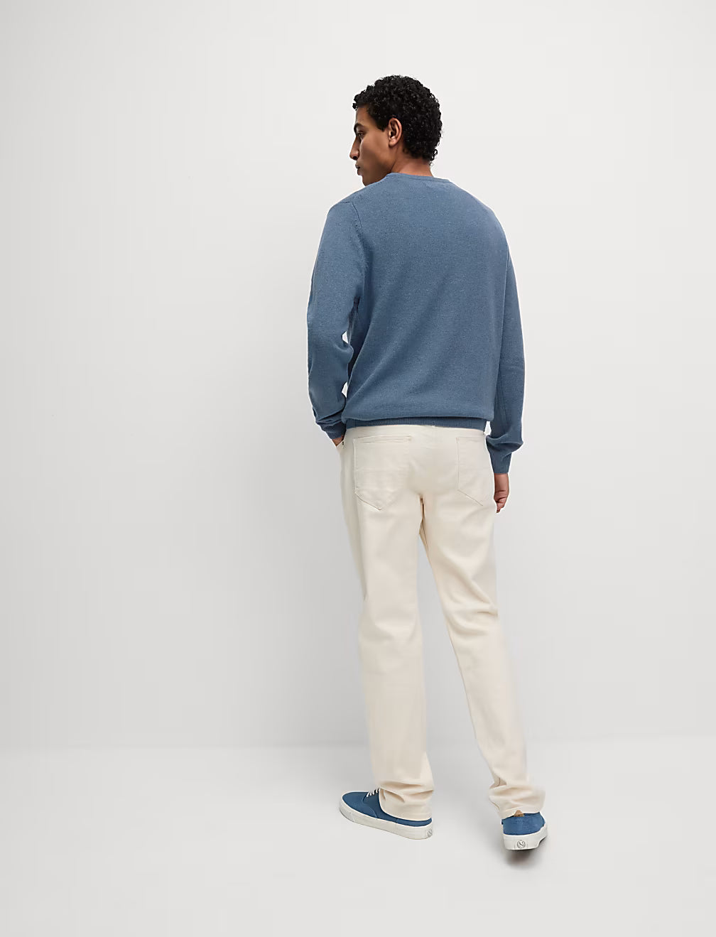 M&S Men L/S Extra Fine Lambswool R-N Jersey T30/2910M