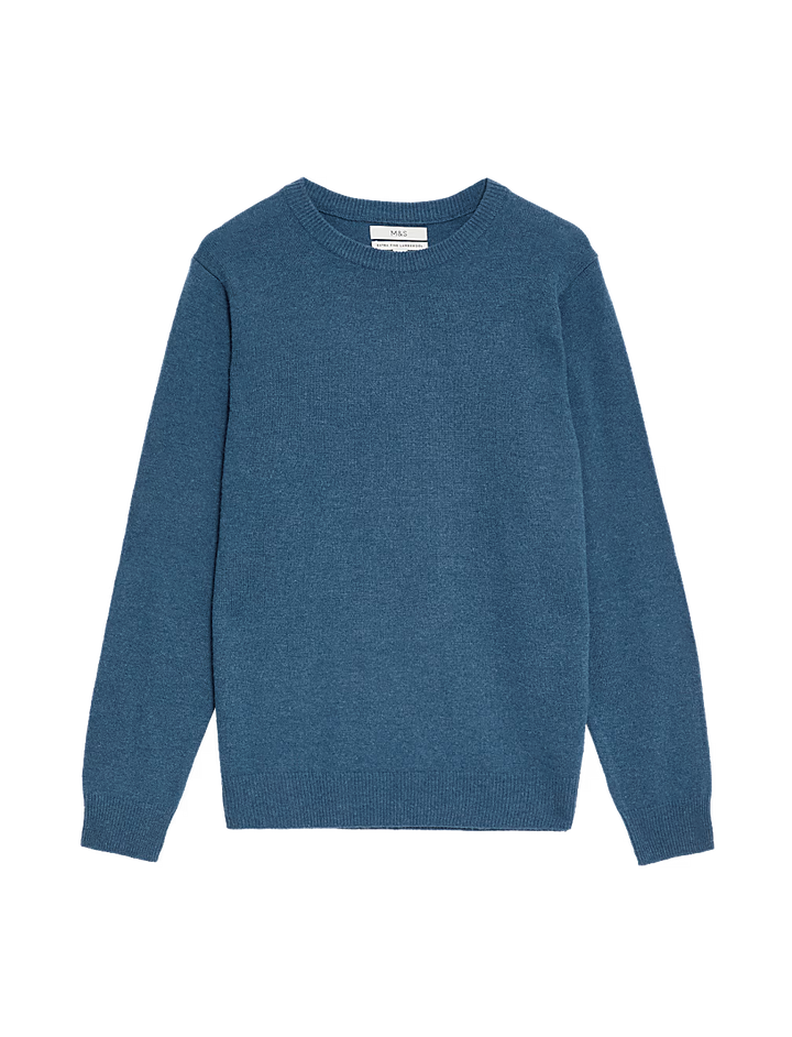M&S Men L/S Extra Fine Lambswool R-N Jersey T30/2910M