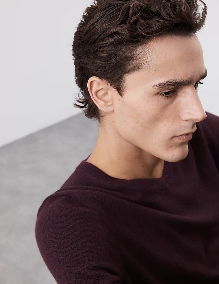 M&S Men L/S Pure Cashmere V-N Jersey T30/4102A