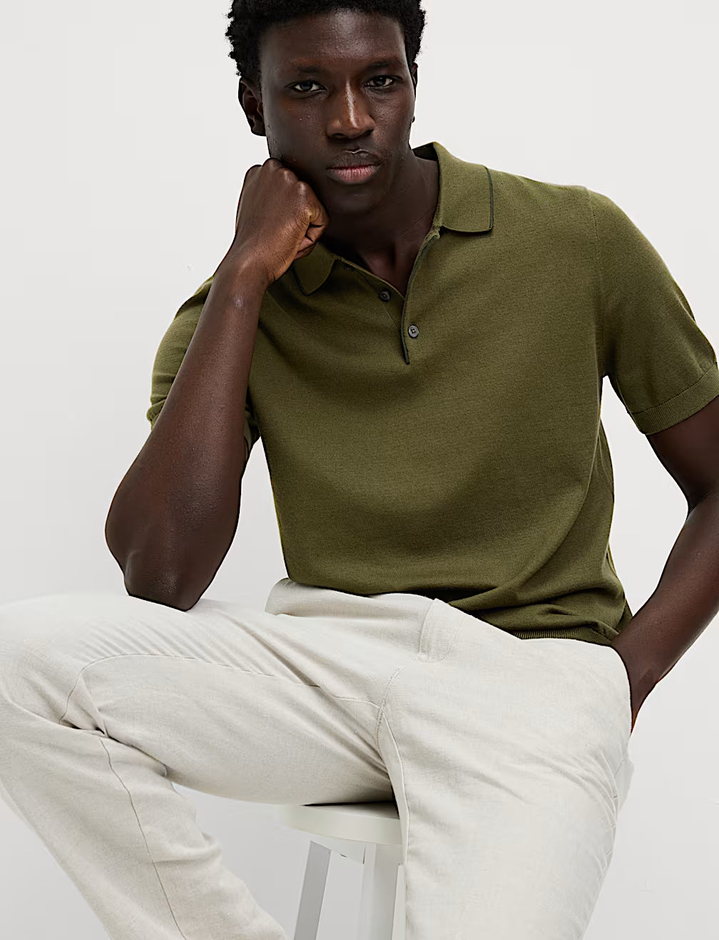 M&S Men S/S Cotton Rich Polo T30/4293