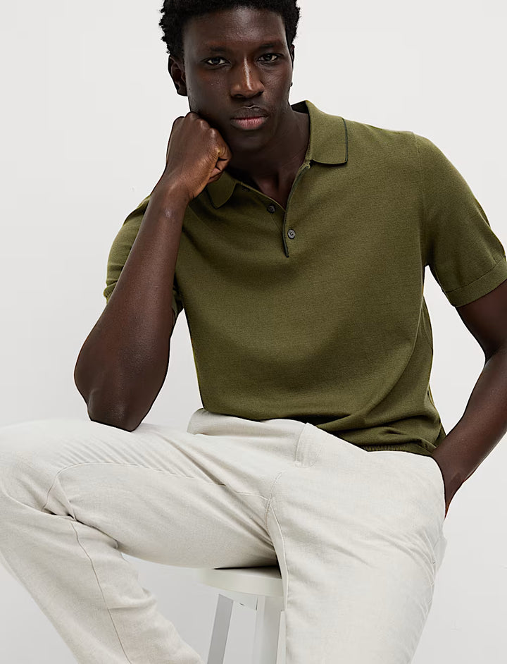 M&S Men S/S Cotton Rich Polo T30/4293